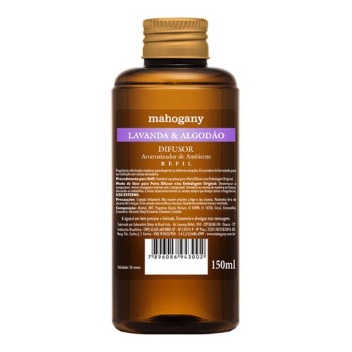 Refil de Difusor de Ambiente Lavanda & Algodão Mahogany 150ml Refil de Difusor de Ambiente Lavanda & Algodão Mahogany 150ml