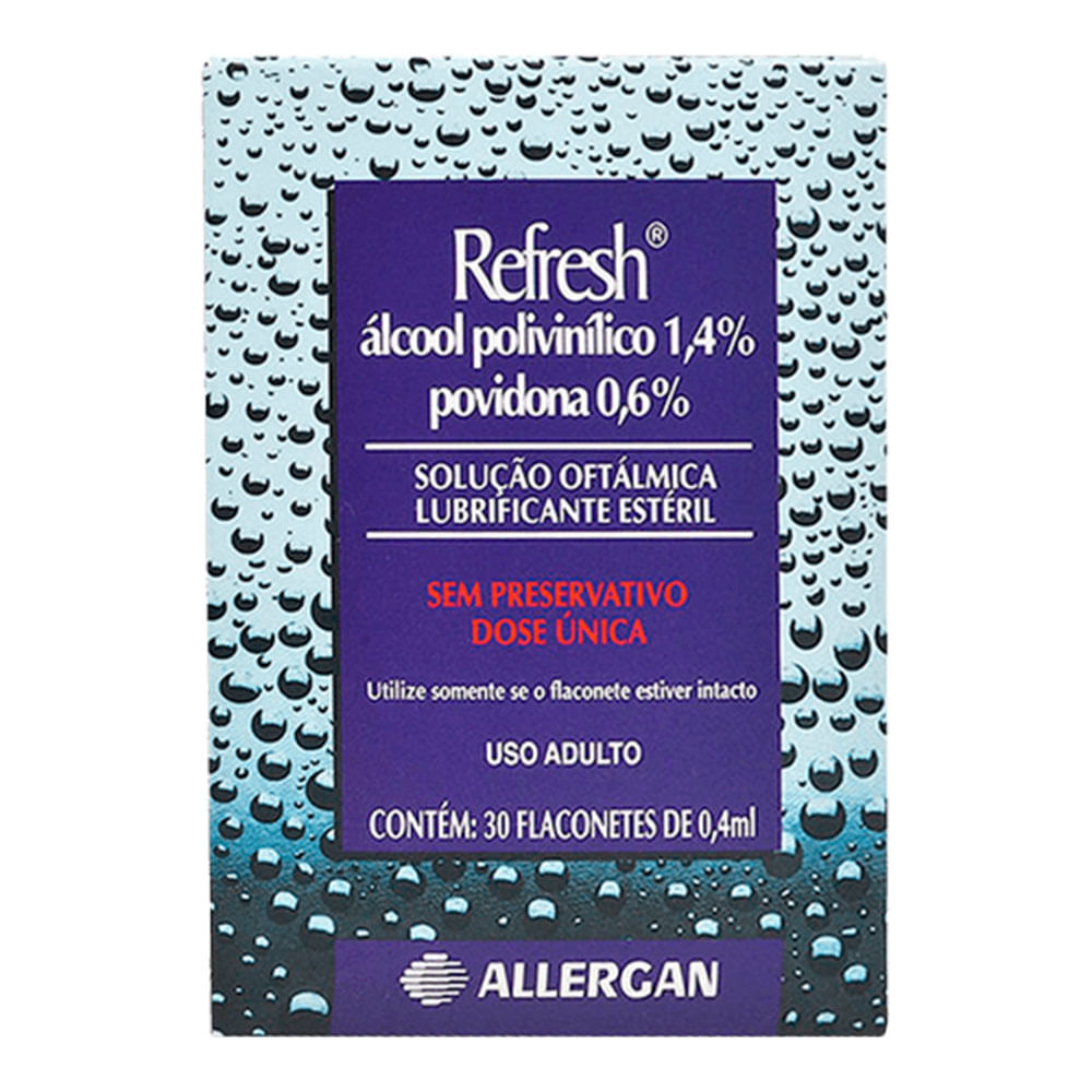 Colírio Lubrificante Refresh 14mg/ml + 6mg/ml 30 Flaconetes