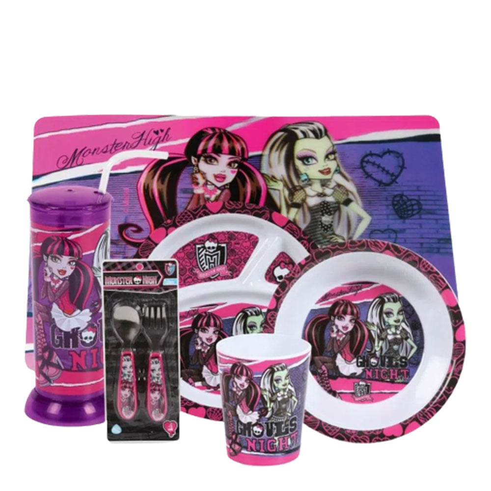 Kit Alimentação Monster High Lugar Americano + Prato + Copo + Conjunto de  Talheres - Drogarias Pacheco