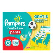 Fralda Pampers Confort Sec Pants G 68 Unidades + Meinha Puket
