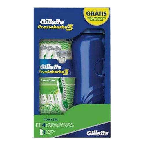 678210---kit-aparelho-de-barbear-gillette-prestobarba-3-sensecare-4-unidades-gratis-garrafa 678210---kit-aparelho-de-barbear-gillette-prestobarba-3-sensecare-4-unidades-gratis-garrafa
