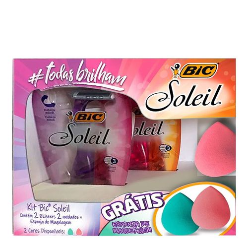 Kit 4 Depiladores Bic Soleil + Uma Esponja De Maquiagem Kit 4 Depiladores Bic Soleil + Uma Esponja De Maquiagem