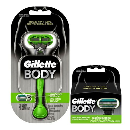 Kit Aparelho Gillette Body + Carga 2 Unidades Kit Aparelho Gillette Body + Carga 2 Unidades
