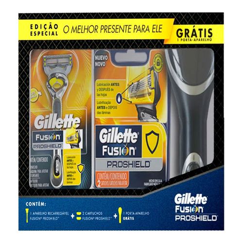 Kit Aparelho Gillette Fusion Proshield + Case Para Aparelho Procter Kit Aparelho Gillette Fusion Proshield + Case Para Aparelho Procter