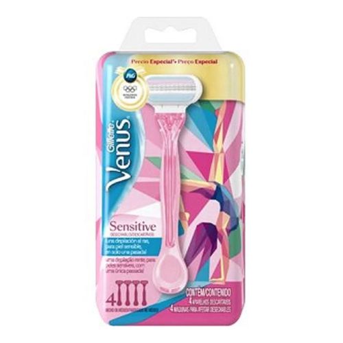 Kit Aparelho Gillette Vênus Sensitive Olympics com 4 Unidades Kit Aparelho Gillette Vênus Sensitive Olympics com 4 Unidades