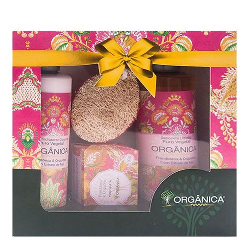 Kit Banho Orgânica Hidratante Framboesa & Orquídea Kit Banho Orgânica Hidratante Framboesa & Orquídea