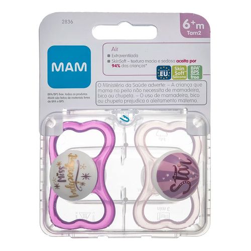 Kit Chupeta Mam Air 6+ Meses Rosa 2 Unidades Kit Chupeta Mam Air 6+ Meses Rosa 2 Unidades