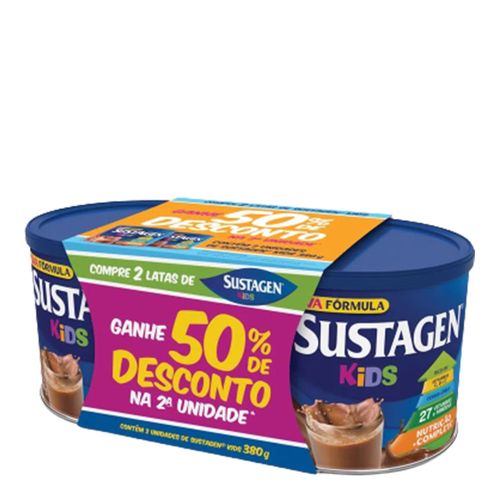 Kit Complemento Alimentar Sustagen Kids Chocolate 380g 2 Unidades Kit Complemento Alimentar Sustagen Kids Chocolate 380g 2 Unidades