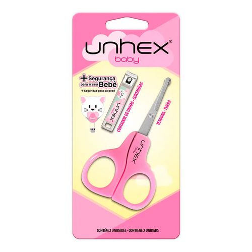 Kit para Unhas Unhex Baby Cortador e Tesourinha Rosa Merheje Kit para Unhas Unhex Baby Cortador e Tesourinha Rosa Merheje