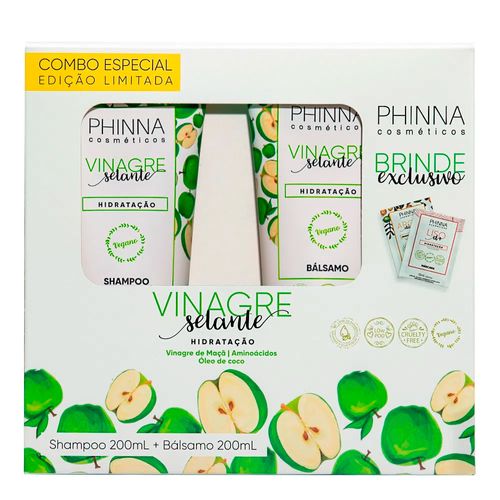 Kit Phinna Vinagre Capilar Shampoo 200ml + Bálsamo 200ml Kit Phinna Vinagre Capilar Shampoo 200ml + Bálsamo 200ml