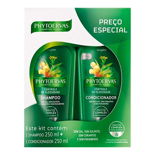 Kit Phytoervas Shampoo 250ml + Condicionador 250ml Controle de Oleosidade Kit Phytoervas Shampoo 250ml + Condicionador 250ml Controle de Oleosidade