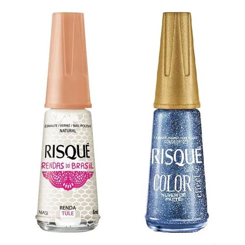 Esmalte Risque Nuvem De Paetê Cobertura Brilhante E Tule 8ml Esmalte Risque Nuvem De Paetê Cobertura Brilhante E Tule 8ml