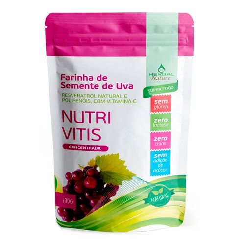 Farinha de Uva + Vitamina e Nutri Vitis - Herbal Nature - 200g Farinha de Uva + Vitamina e Nutri Vitis - Herbal Nature - 200g