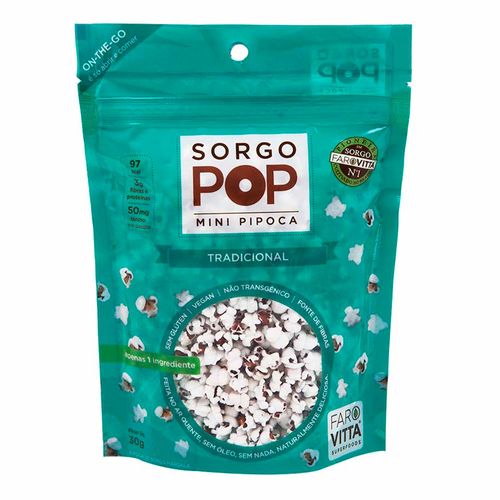 Pipoca de Sorgo Pop Tradicional - Farovitta - 30g