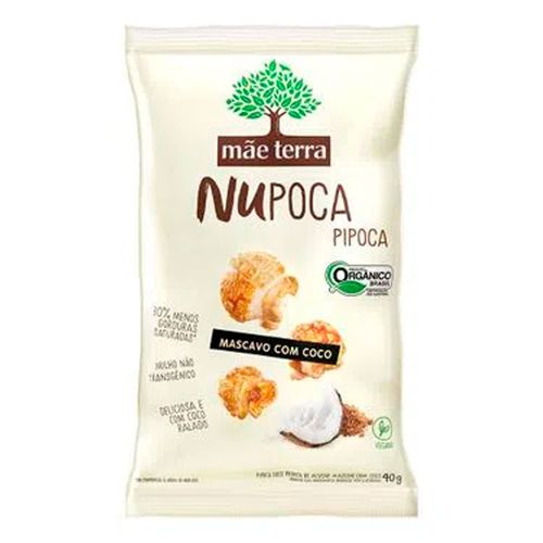 Pipoca Doce Orgânica Mãe Terra Nupoca Mascavo e Coco 40g