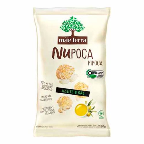 Pipoca Orgânica Mãe Terra Nupoca Azeite e Sal 20g