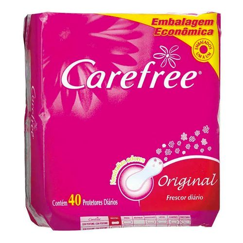 Kit Absorvente Carefree Original Diário C/ 40 + Loção Hidratante