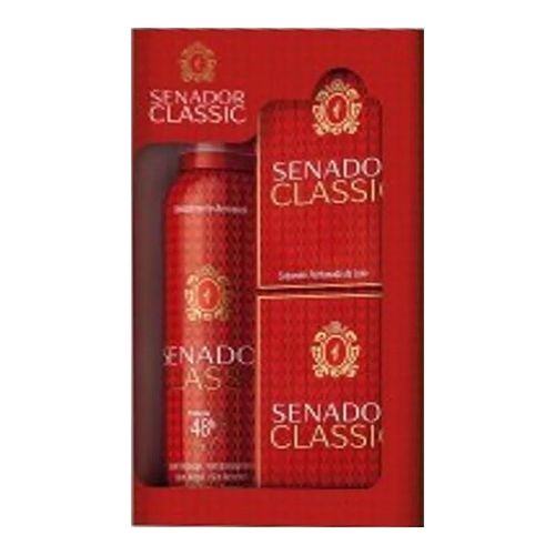 Estojo Senador Classic com 2 Sabonetes + Desodorante Aerosol Senador Classic Estojo Senador Classic com 2 Sabonetes + Desodorante Aerosol Senador Classic