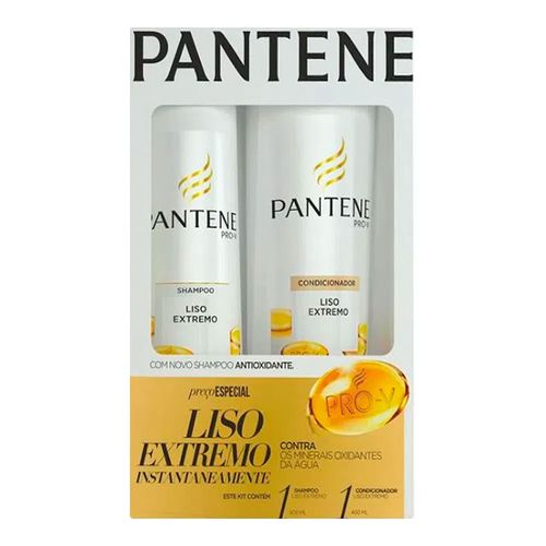 Kit Shampoo + Condicionador Pantene Liso Extremo 400ml Kit Shampoo + Condicionador Pantene Liso Extremo 400ml