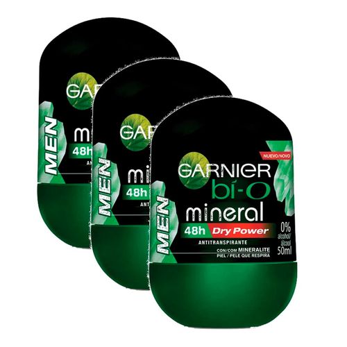 Desodorante Bí-O Roll On Dry Power Masculino 50ml 3 Unidades Desodorante Bí-O Roll On Dry Power Masculino 50ml 3 Unidades