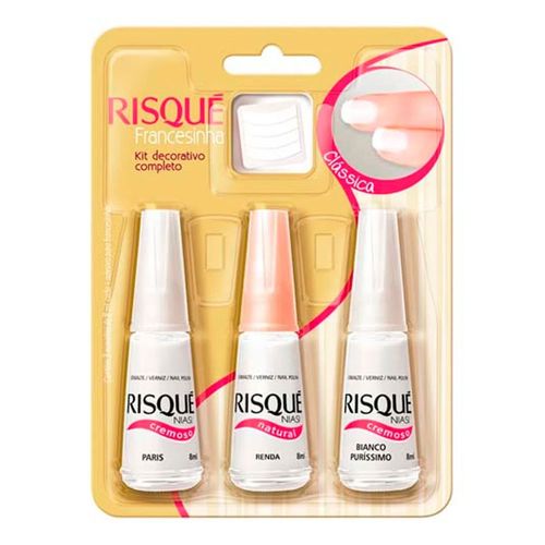Kit de Esmaltes Risqué Francesinha Clássica Kit de Esmaltes Risqué Francesinha Clássica