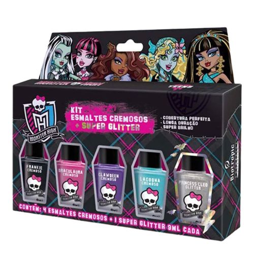 Kit Esmalte Cremoso Monster High + Glitter Kit Esmalte Cremoso Monster High + Glitter