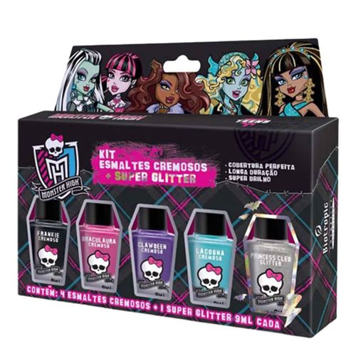 Kit Esmalte Cremoso Monster High + Glitter