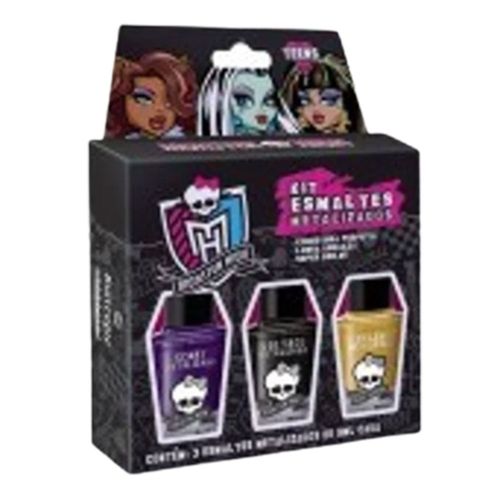 Kit Esmalte Metalizado Monster High C/ 3 Cores Kit Esmalte Metalizado Monster High C/ 3 Cores