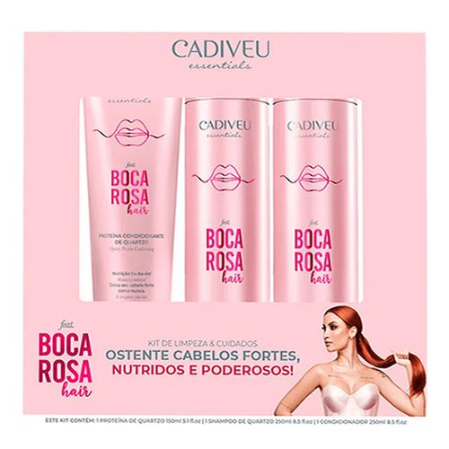 Kit Shampoo Boca Rosa 250ml + Condicionador 250ml + Proteína Capilar 150ml Kit Shampoo Boca Rosa 250ml + Condicionador 250ml + Proteína Capilar 150ml