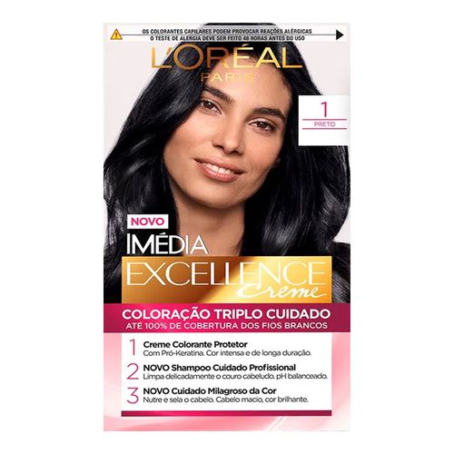 Tintura Permanente Imédia Excellence De L’oréal Paris 1.0 Preto Tintura Permanente Imédia Excellence De L’oréal Paris 1.0 Preto
