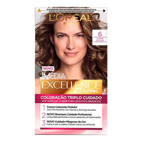 Tintura Permanente Imédia Excellence De L’oréal Paris 6.0 Louro Escuro Tintura Permanente Imédia Excellence De L’oréal Paris 6.0 Louro Escuro