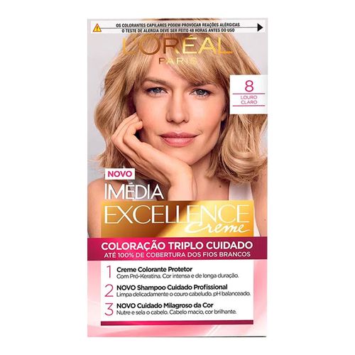 Tintura Permanente Imédia Excellence De L’oréal Paris 8.0 Louro Claro Tintura Permanente Imédia Excellence De L’oréal Paris 8.0 Louro Claro