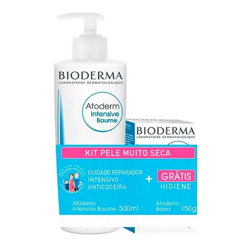 Kit Bioderma Loção Atoderm Baume 500ml + Sabonete em Barra Atoderm Pain 150g Kit Bioderma Loção Atoderm Baume 500ml + Sabonete em Barra Atoderm Pain 150g