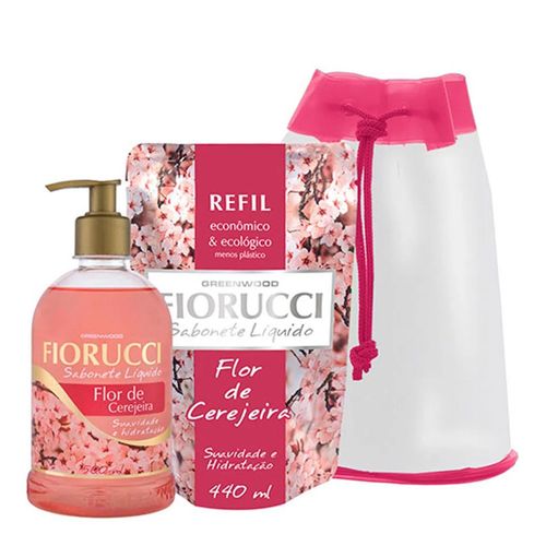 Kit Fiorucii Flor de Cerejeira Suavidade e Hidratação Sabonete Líquido 500ml + Refil 440ml Kit Fiorucii Flor de Cerejeira Suavidade e Hidratação Sabonete Líquido 500ml + Refil 440ml