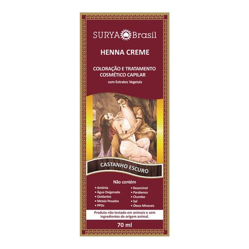 Tintura Creme Henna Surya Castanho Escuro 70ml Tintura Creme Henna Surya Castanho Escuro 70ml