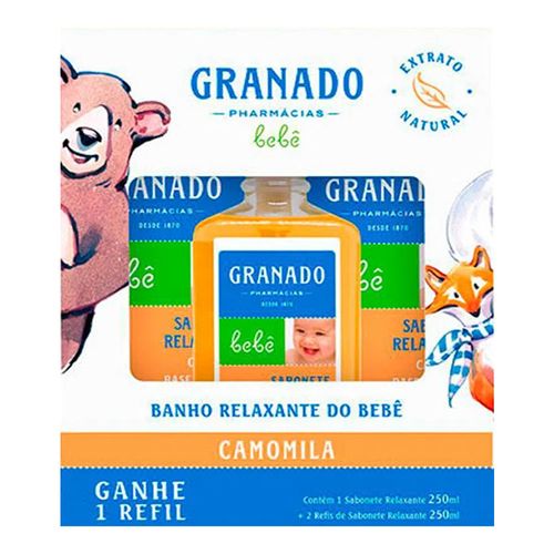 Kit Granado Bebê Sabonete Líquido Camomila 250 ml + Refil 250ml 2 Unidades Kit Granado Bebê Sabonete Líquido Camomila 250 ml + Refil 250ml 2 Unidades
