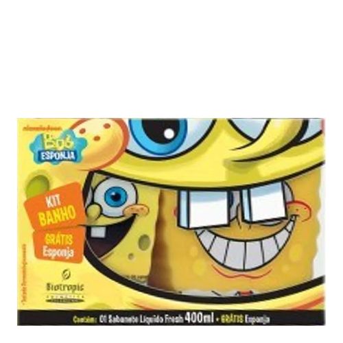 Kit Banho Sabonete Líquido Bob Esponja Biotropic 4000ml Grátis Esponja Kit Banho Sabonete Líquido Bob Esponja Biotropic 4000ml Grátis Esponja