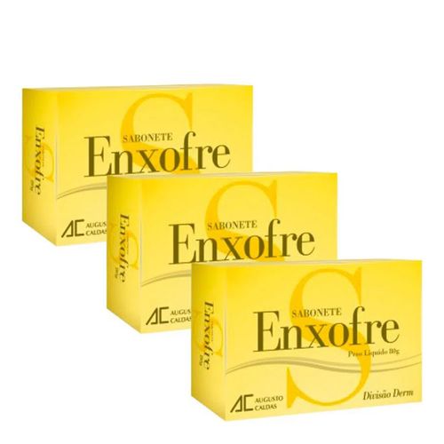 Kit Augusto Caldas Sabonete Enxofre 80g 3 Unidades Kit Augusto Caldas Sabonete Enxofre 80g 3 Unidades