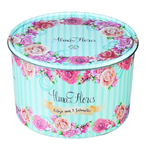 Kit Banho Alma de Flores 5 Sabonetes 130g + Lata Exclusiva Kit Banho Alma de Flores 5 Sabonetes 130g + Lata Exclusiva