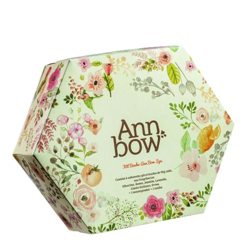 Kit Banho Ann Bow Spa 6 Sabonetes Glicerinados 90g + 1 Massageador + 1 Toalha Kit Banho Ann Bow Spa 6 Sabonetes Glicerinados 90g + 1 Massageador + 1 Toalha