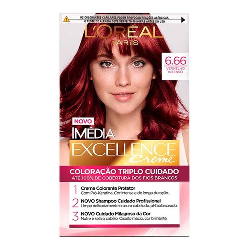 Tintura L'Oréal Paris Imédia Excellence 6,66 Louro Escuro Vermelho Intenso Tintura L'Oréal Paris Imédia Excellence 6,66 Louro Escuro Vermelho Intenso