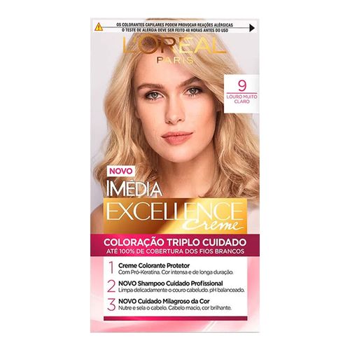 Tintura Permanente Imédia Excellence De L’oréal Paris 9.0 Louro Muito Claro Tintura Permanente Imédia Excellence De L’oréal Paris 9.0 Louro Muito Claro