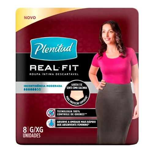 Roupa Íntima Descartável Plenitud Active Fit Feminina G/XG 8 Unidades Roupa Íntima Descartável Plenitud Active Fit Feminina G/XG 8 Unidades