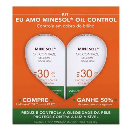Roc Minesol Kit Protetor Solar Oil Control FPS30 50g 2 Unidades Roc Minesol Kit Protetor Solar Oil Control FPS30 50g 2 Unidades