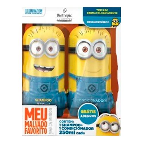 Shampoo + Condicionador Minions 250ml Grátis Adesivos Shampoo + Condicionador Minions 250ml Grátis Adesivos