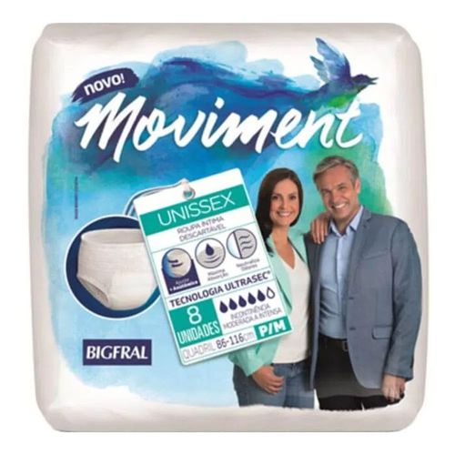 Roupa Íntima Descartável Bigfral Moviment P/M 8 Unidades Roupa Íntima Descartável Bigfral Moviment P/M 8 Unidades