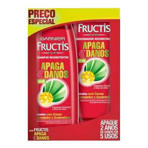 Kit Garnier Fructis Apaga Danos Shampoo 400ml + Condicionador 200ml Kit Garnier Fructis Apaga Danos Shampoo 400ml + Condicionador 200ml