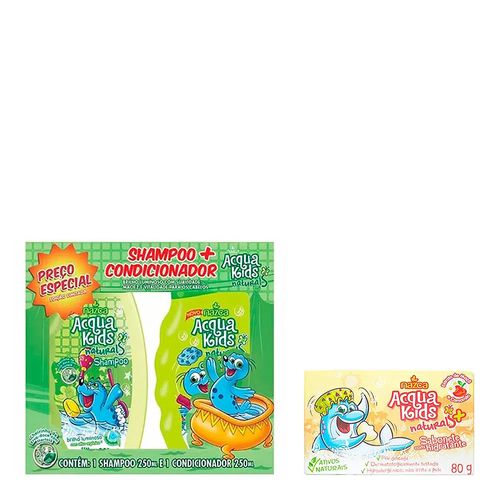 Kit Shampoo + Condicionador Acqua Kids 250ml + Sabonete 80g Kit Shampoo + Condicionador Acqua Kids 250ml + Sabonete 80g