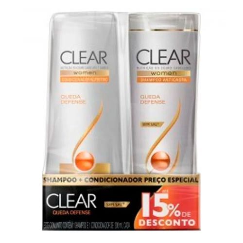 Kit Shampoo + Condicionador Clear Queda Defense 200ml Kit Shampoo + Condicionador Clear Queda Defense 200ml