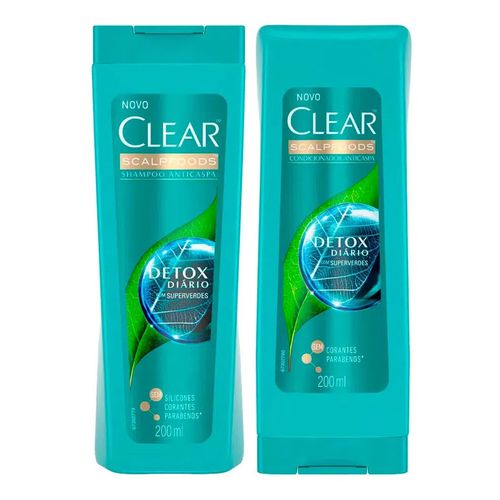 Kit Clear Detox Diário Shampoo 200ml + Condicionador 200ml Kit Clear Detox Diário Shampoo 200ml + Condicionador 200ml